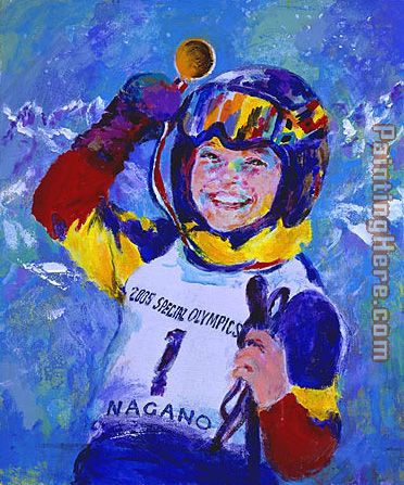 2005 Special Olympics Nagano painting - Leroy Neiman 2005 Special Olympics Nagano art painting